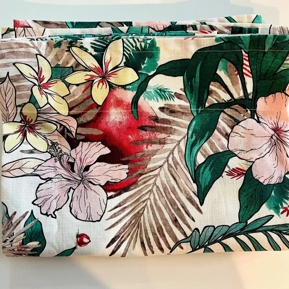 New! IKEA Tropical Floral GÅRDSKRÄPPA Curtains | Set of 2